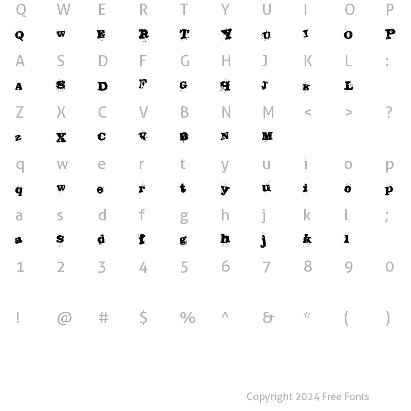 Character Map of Stampede Regular