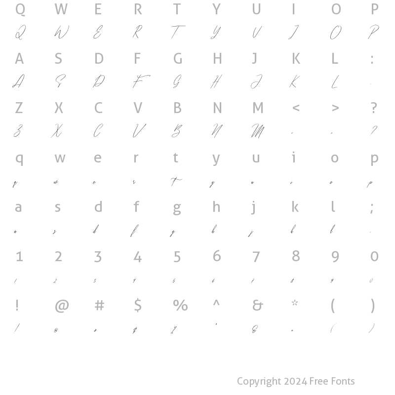 Character Map of Stampson Two Regular