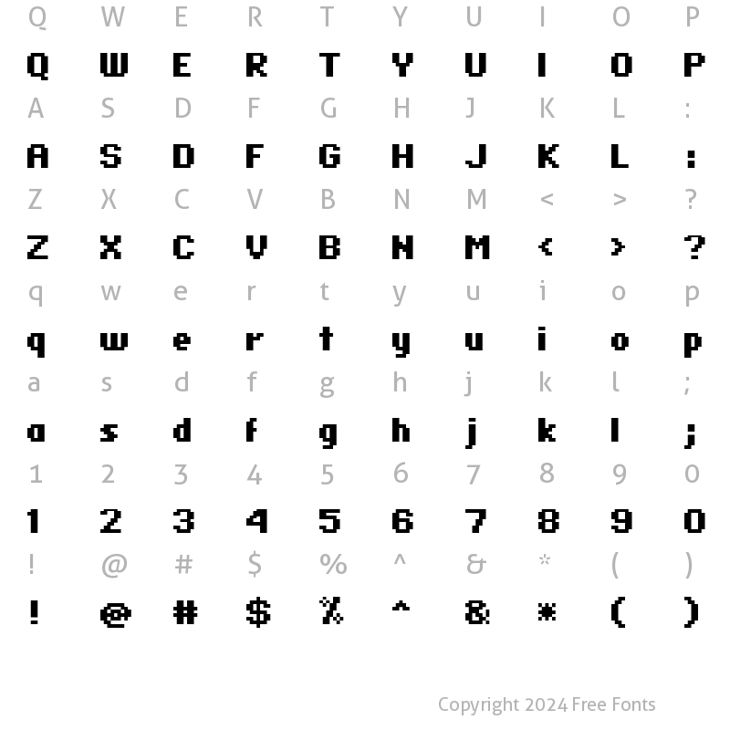 Character Map of standard 07_65 Regular