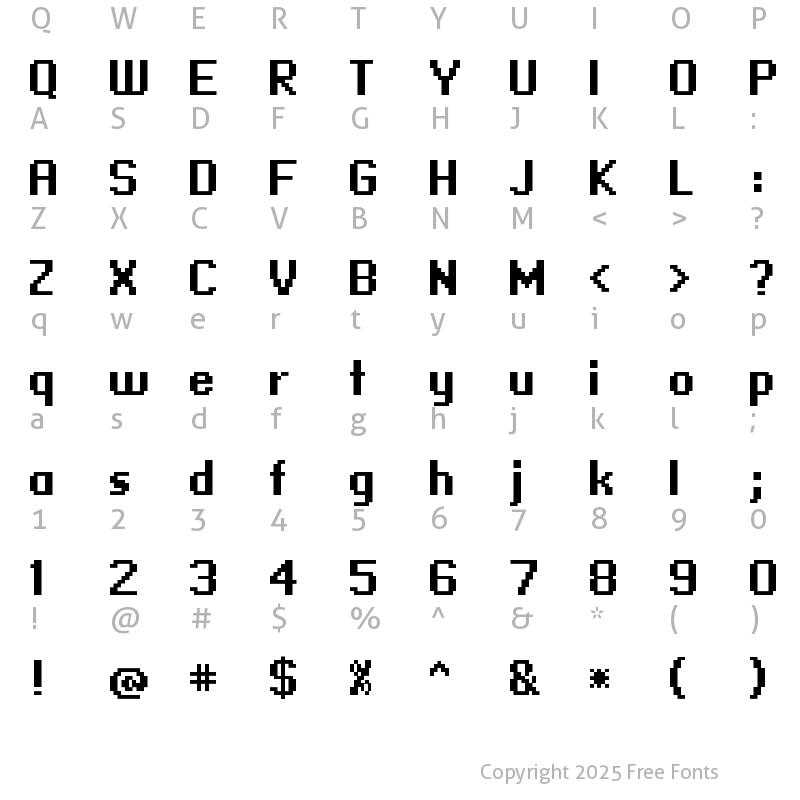 Character Map of standard 09_66 Regular