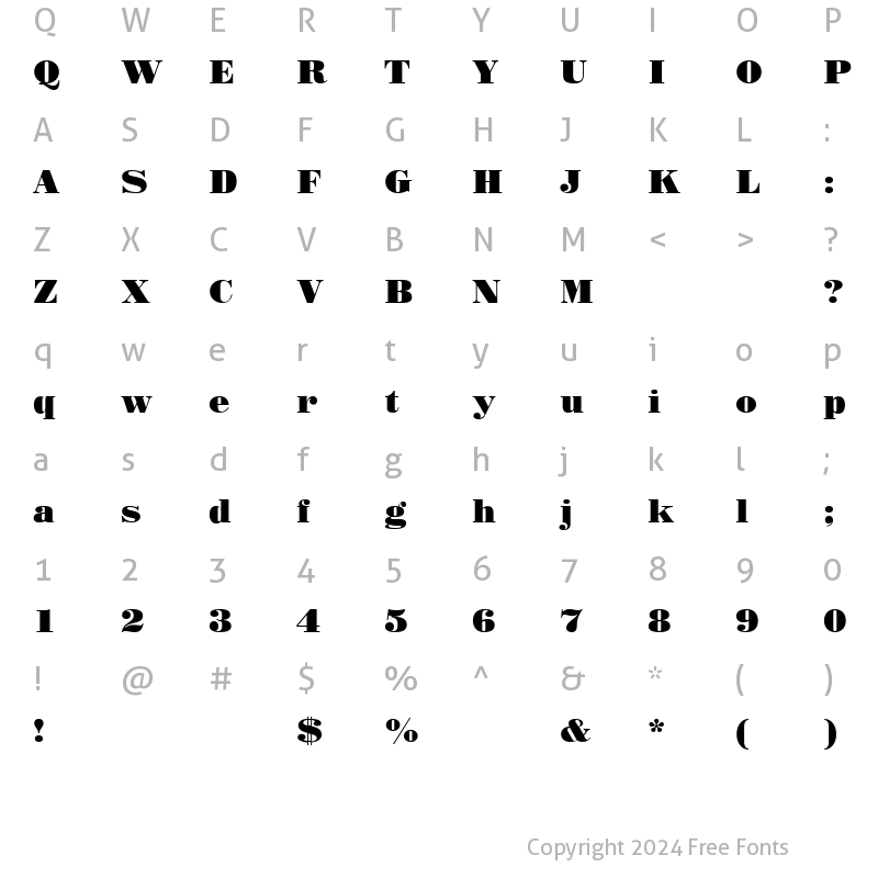 Character Map of Standart Poster Normal