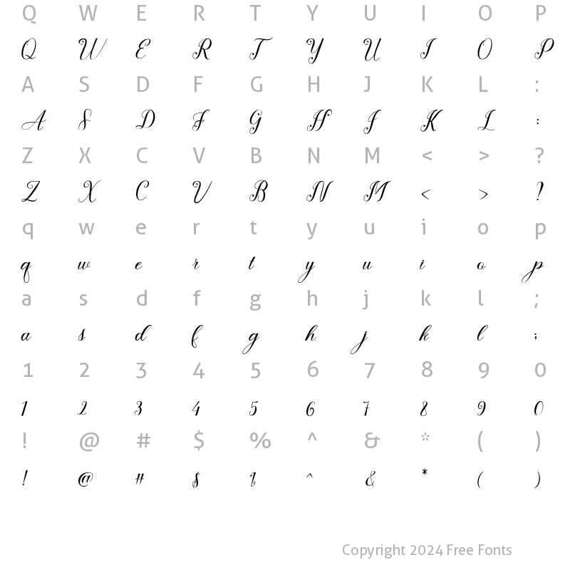 Character Map of Standey Regular