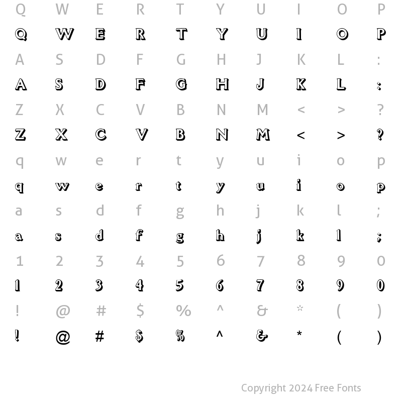 Character Map of Standout Normal