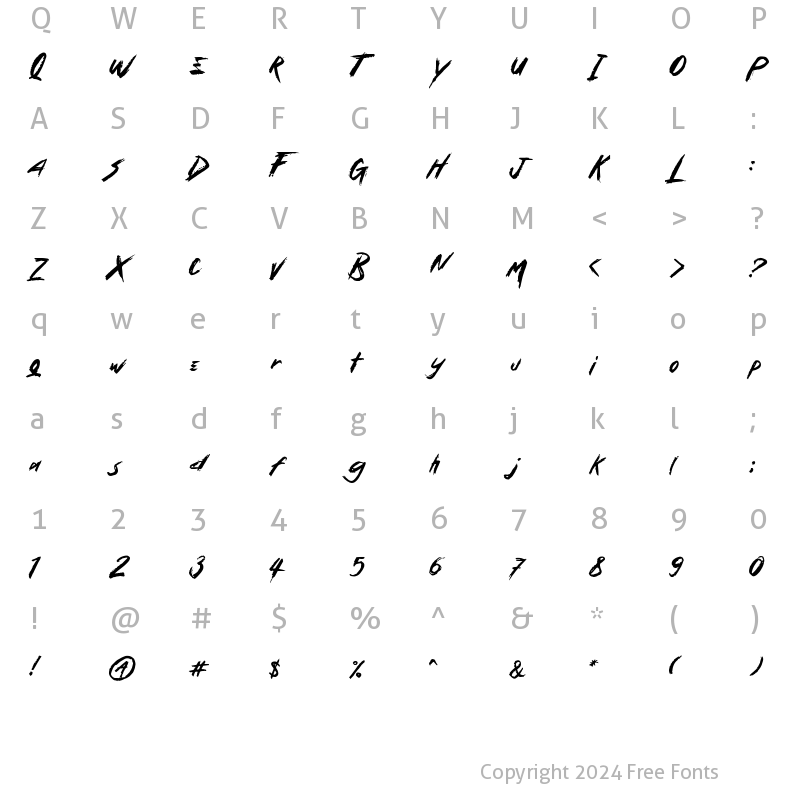 Character Map of StanDSteEL Regular