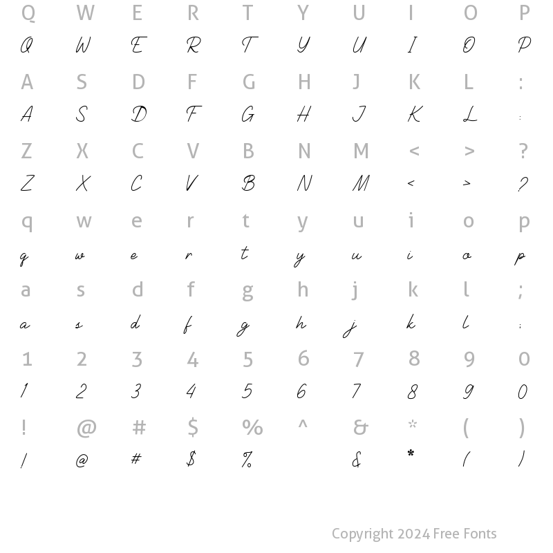 Character Map of Stanford Signature Regular