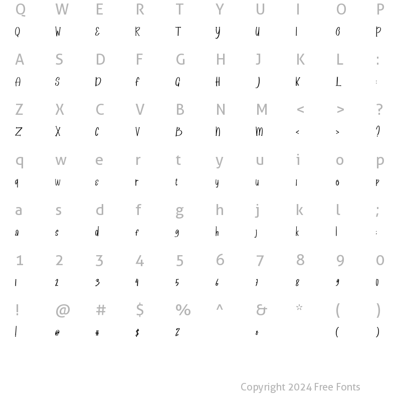 Character Map of Stange Roses Regular