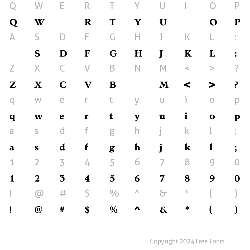 Character Map of StanhopeBold Regular