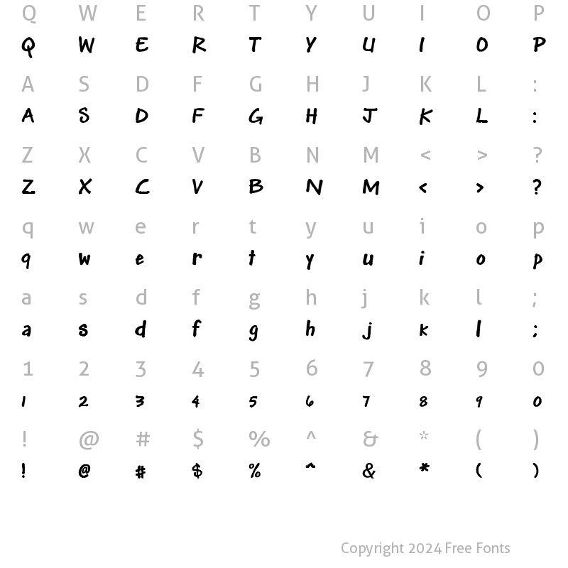 Character Map of Stanley Regular