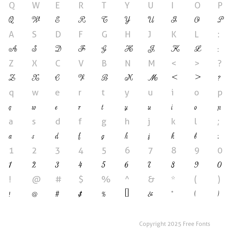 Character Map of Stanzie JF Regular
