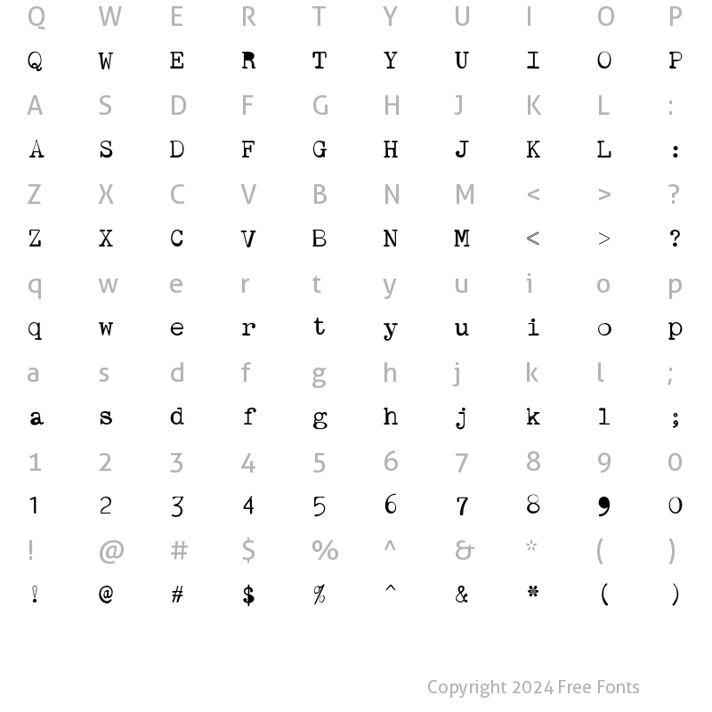 Character Map of STAPortableReg Regular