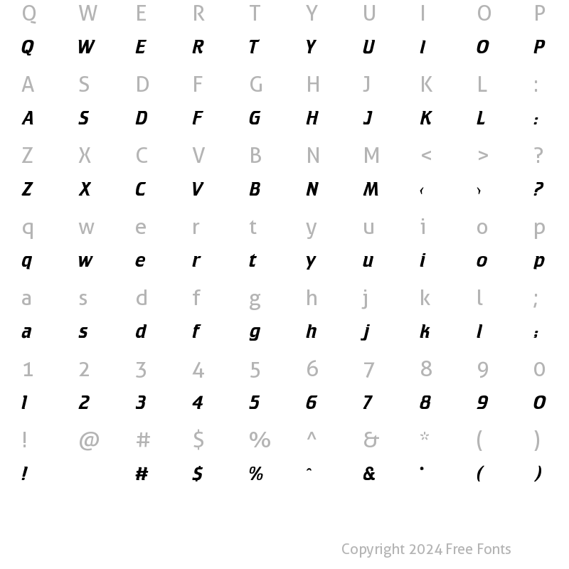 Character Map of Star TrekTNGCrille Regular