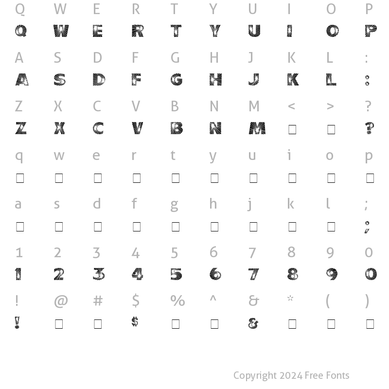 Character Map of Starburst Medium