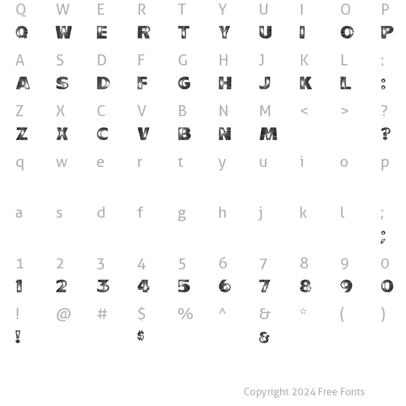 Character Map of Starburst Regular