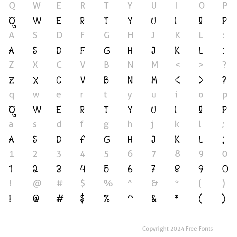 Character Map of starchild Regular