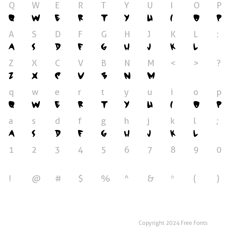 Character Map of STARDUST Regular