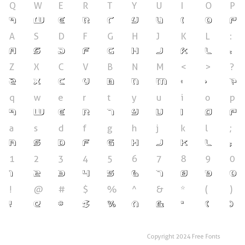 Character Map of Starfighter Cadet 3D 3D