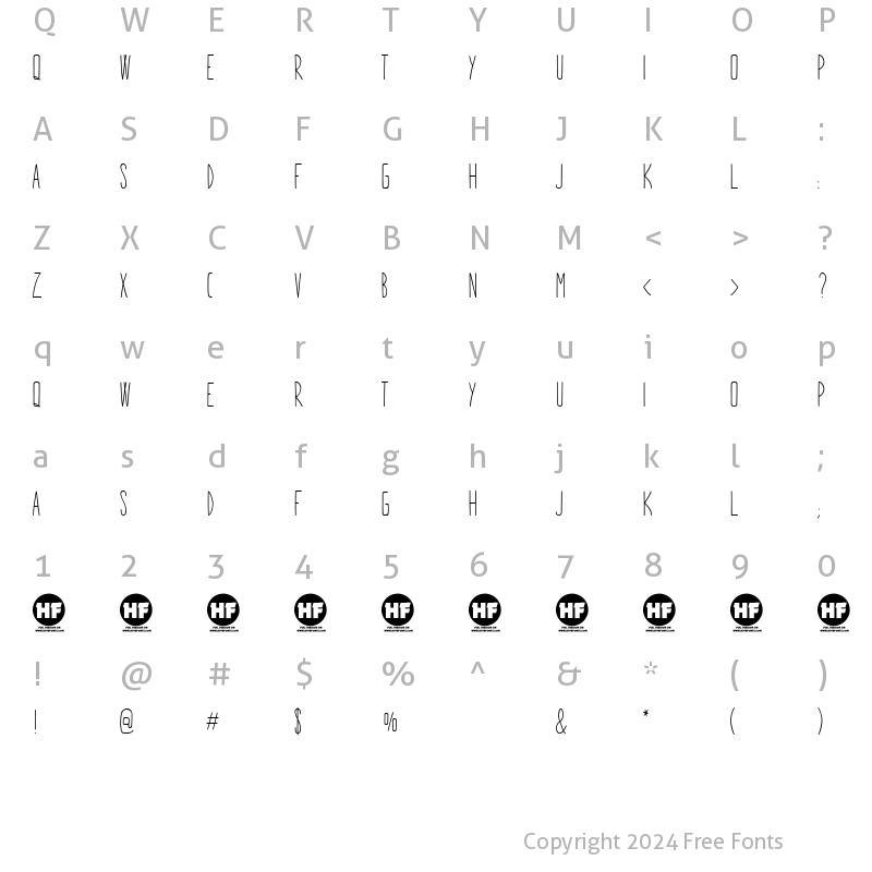 Character Map of STARGAZER Regular