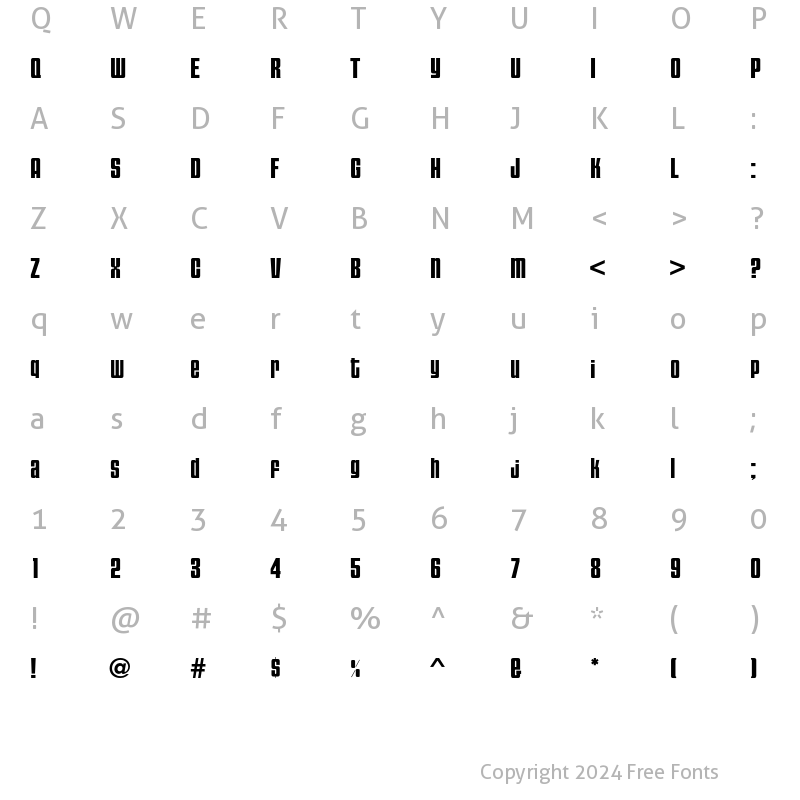 Character Map of Stark SemiBold Regular