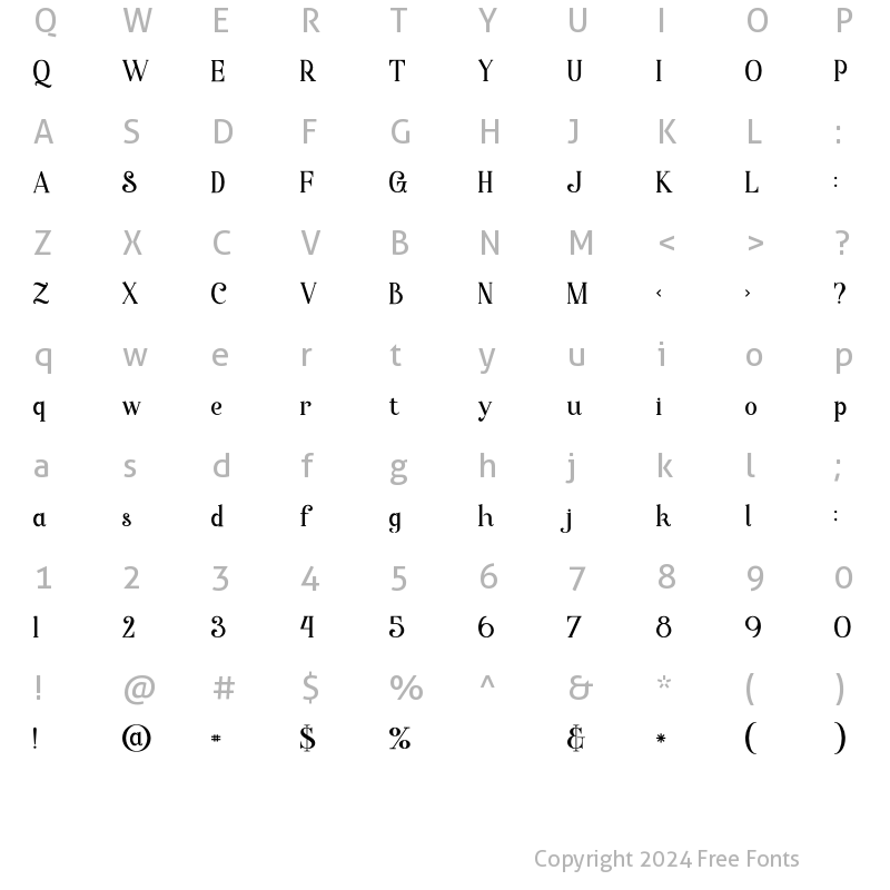 Character Map of Starla Bold Bold