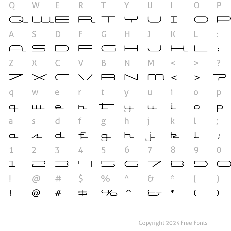 Character Map of Starliner BTN Bold