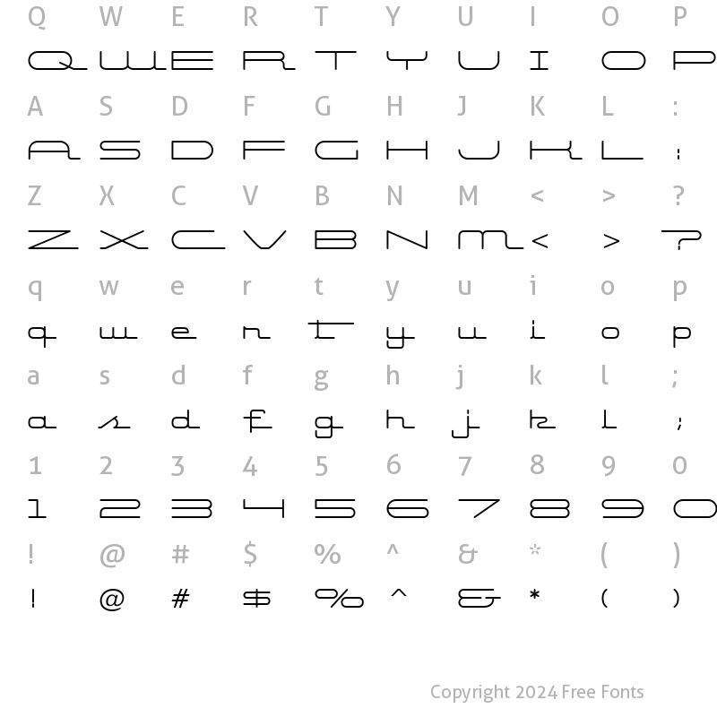 Character Map of Starliner BTN Regular