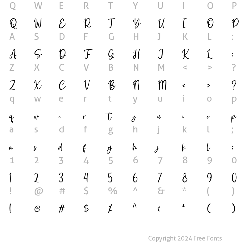 Character Map of Starling Bright Regular