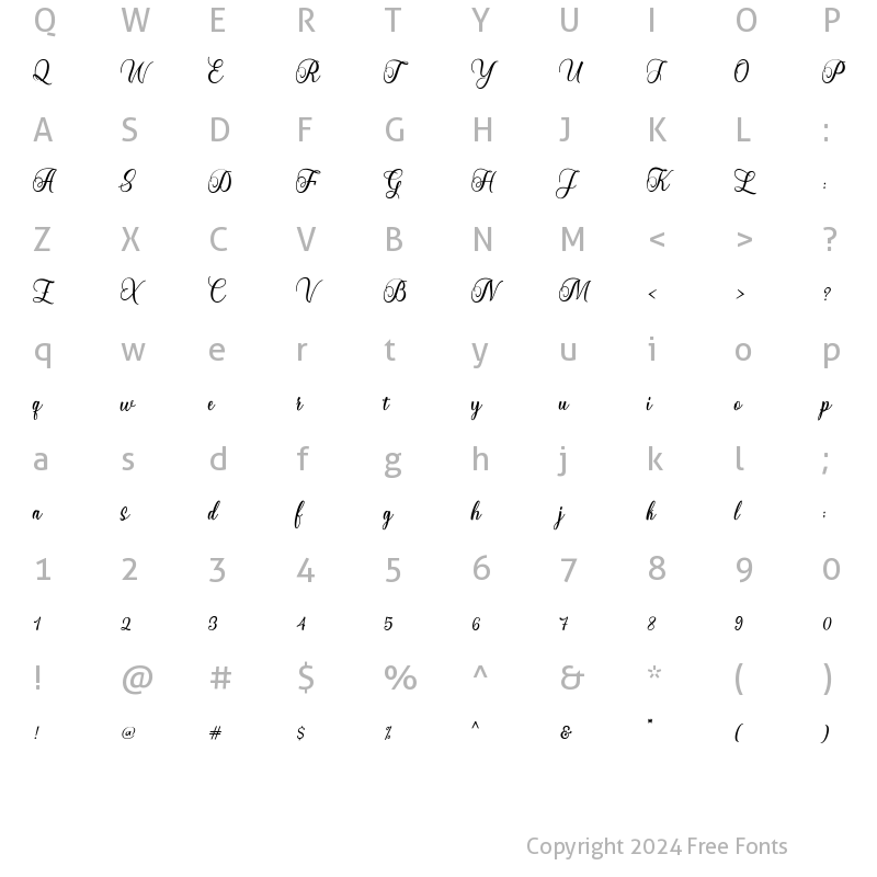 Character Map of Starlive Script Regular