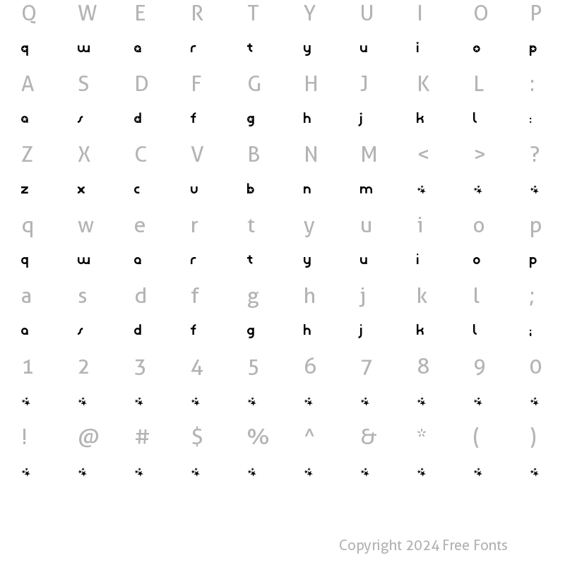 Character Map of Starmonkey Regular