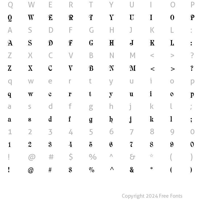 Character Map of Starnberg Regular