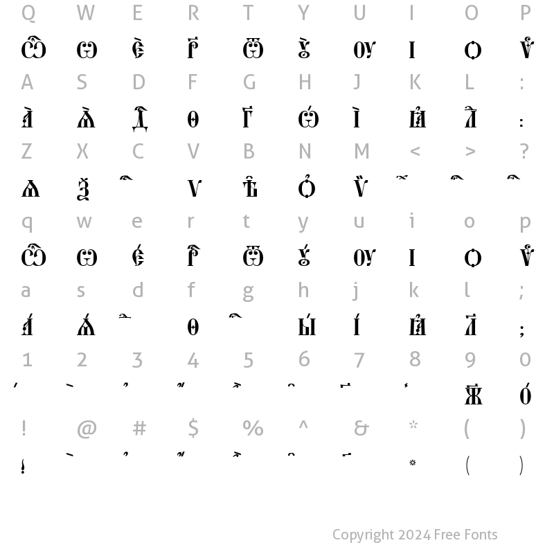 Character Map of StaroUspenskaya Caps ieUcs Regular