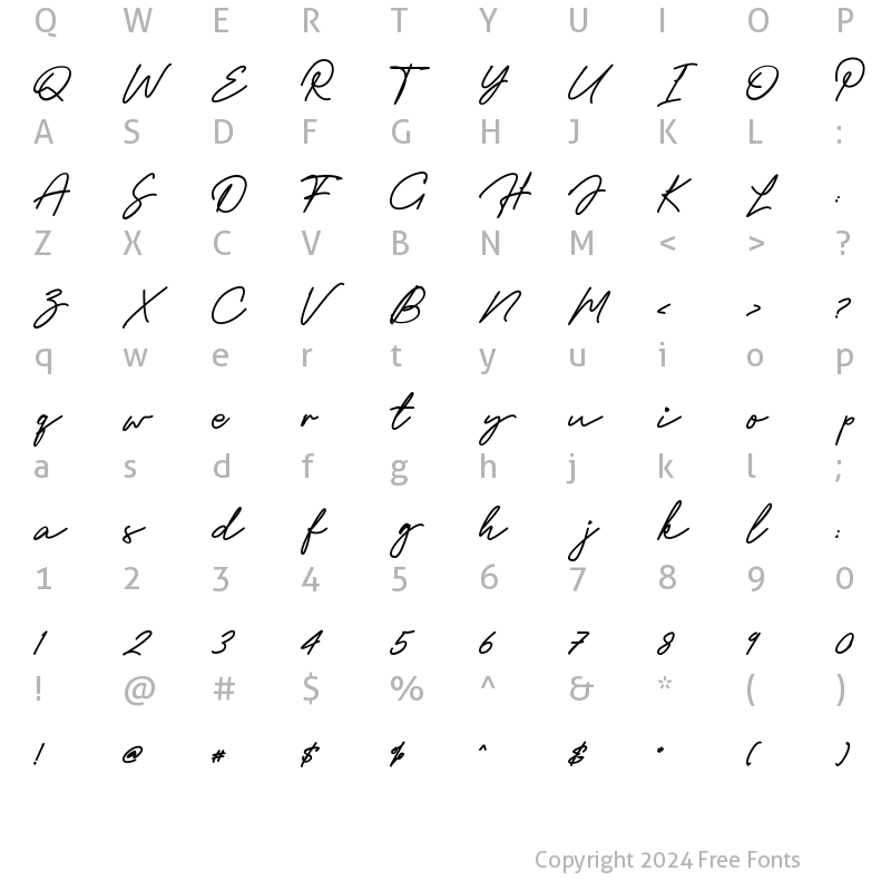 Character Map of Stars Winters Regular