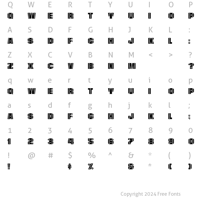 Character Map of StarsCaps Regular