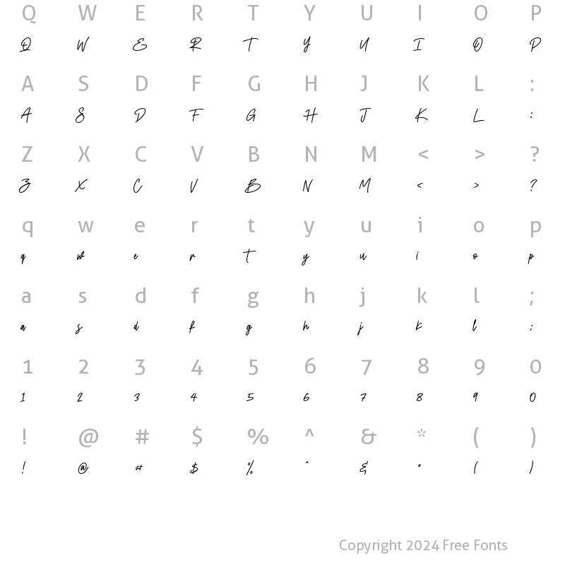 Character Map of Starstoles Regular