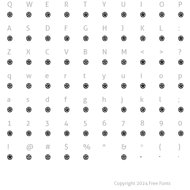 Character Map of Startone Regular