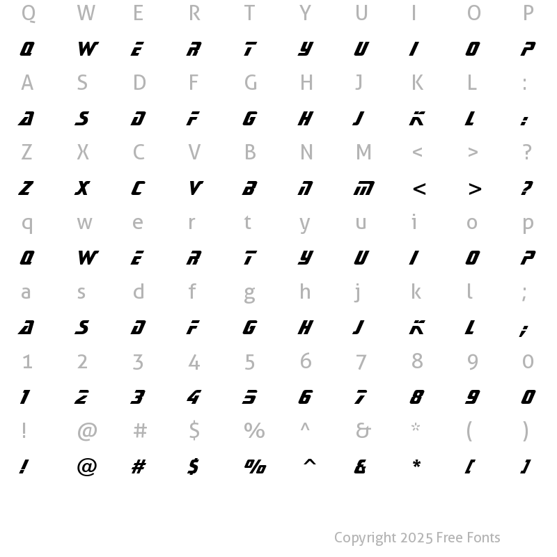 Character Map of StarTrekNext XBd BT Extra Bold