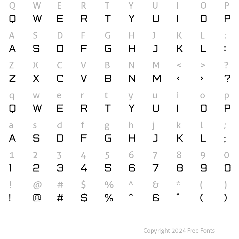 Character Map of State Wide Rough Medium