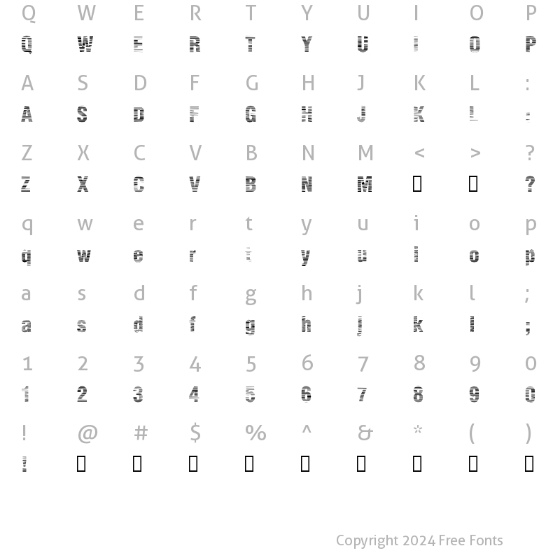 Character Map of Static Age Horizontal Hold