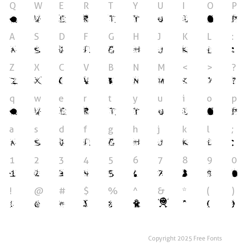 Character Map of Static Cling Static