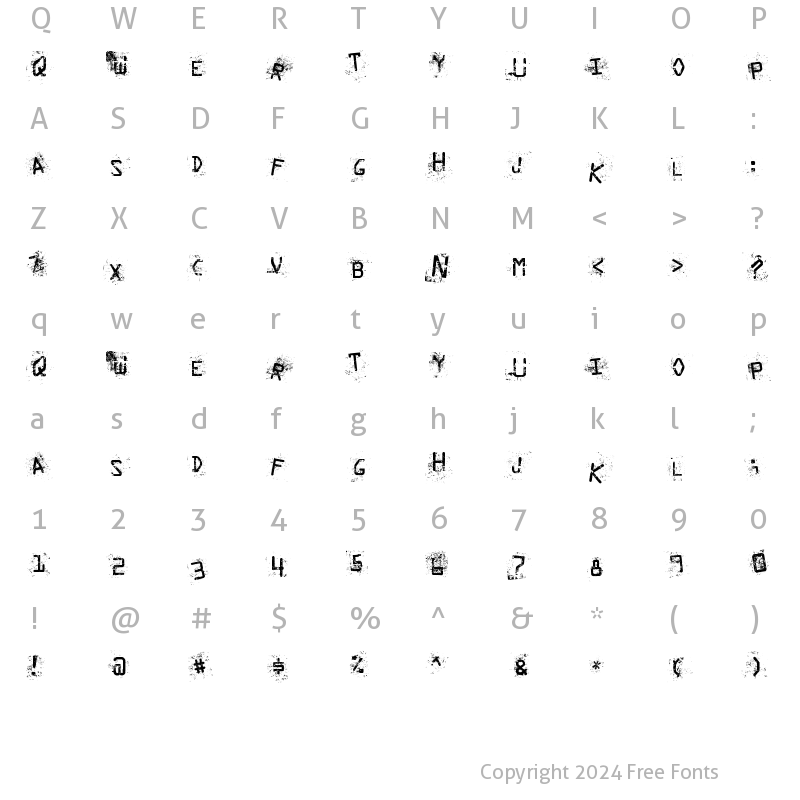 Character Map of Staubiges Vergn?gen Zieh!