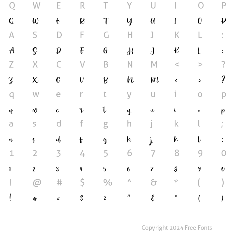 Character Map of Stay Charming Regular