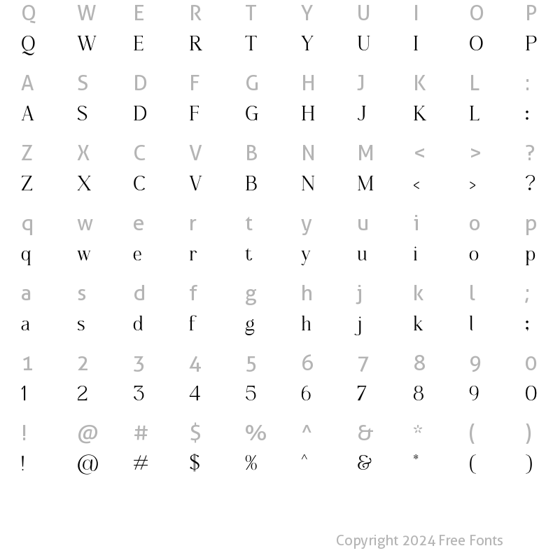 Character Map of Stay Wild Modern Serif Regular