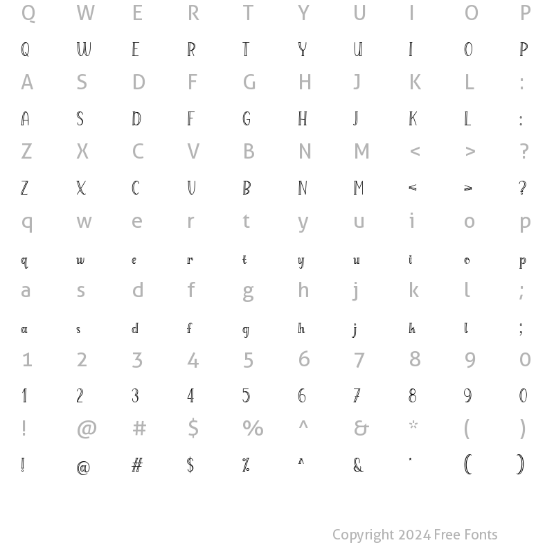 Character Map of Stayline Regular