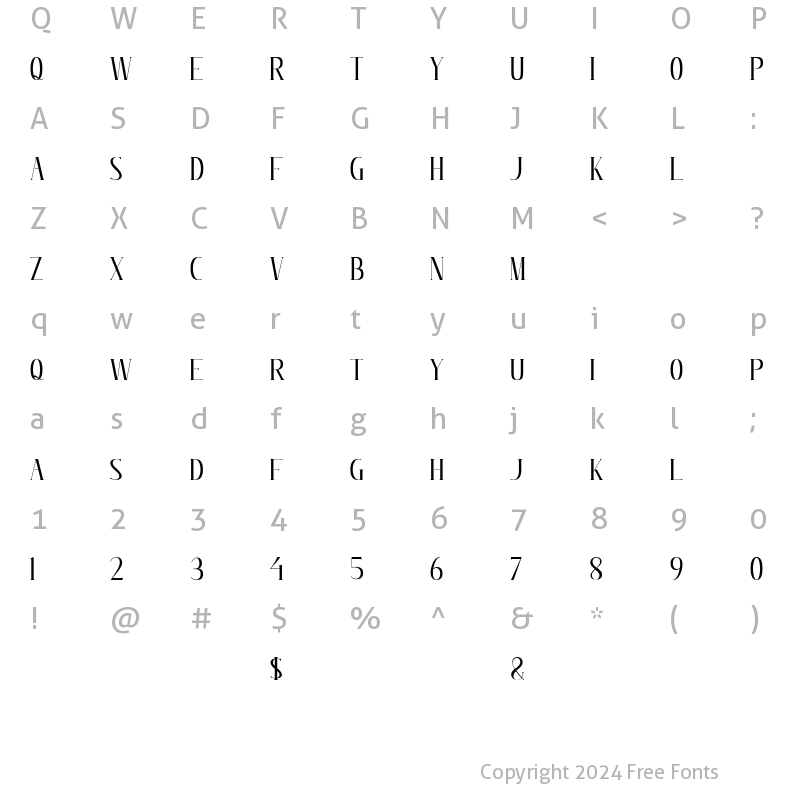 Character Map of Steady Stream serif Regular