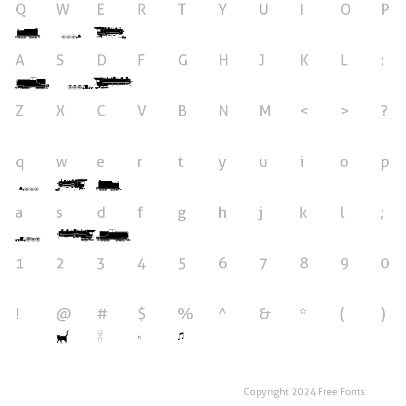 Character Map of Steam HwtLocos Regular