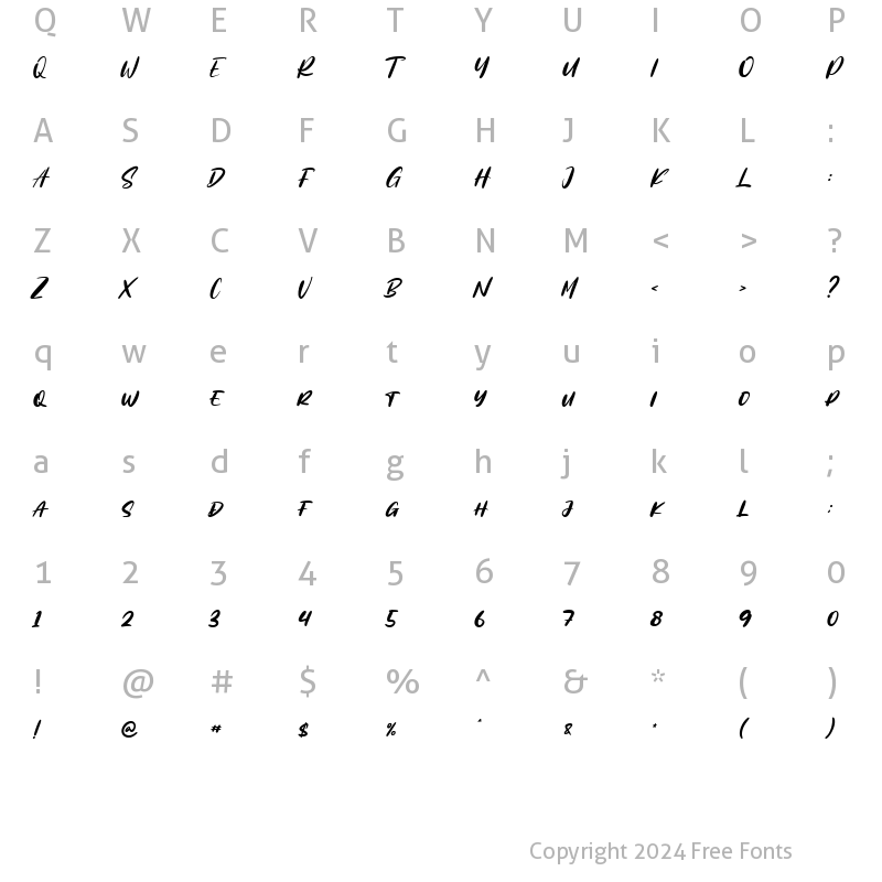 Character Map of Steelkold Regular