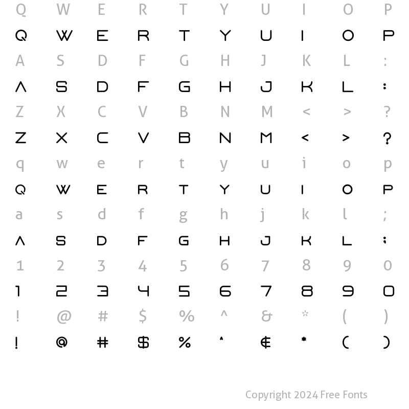 Character Map of Steelr Regular