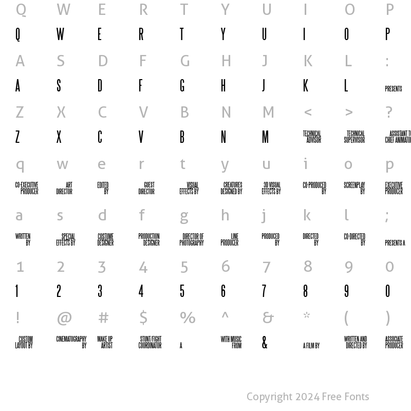 Character Map of SteelTongs Regular