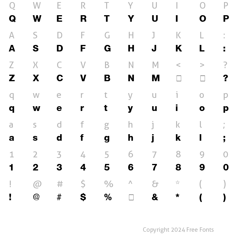 Character Map of Stefa Display SSi Regular