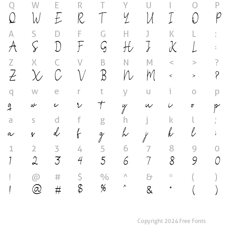 Character Map of Stefian Script Regular