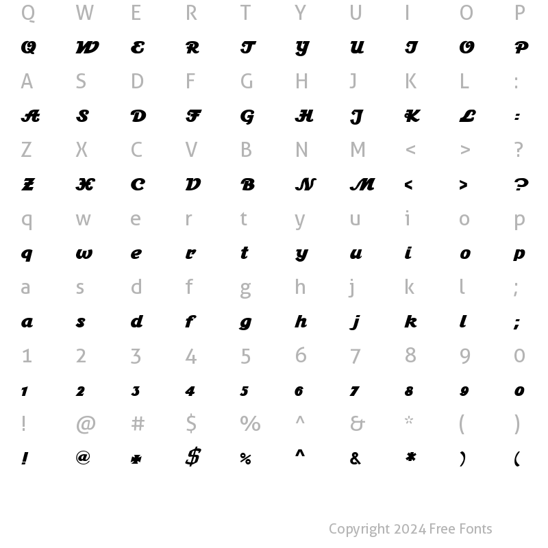 Character Map of Stein1 DB Bold